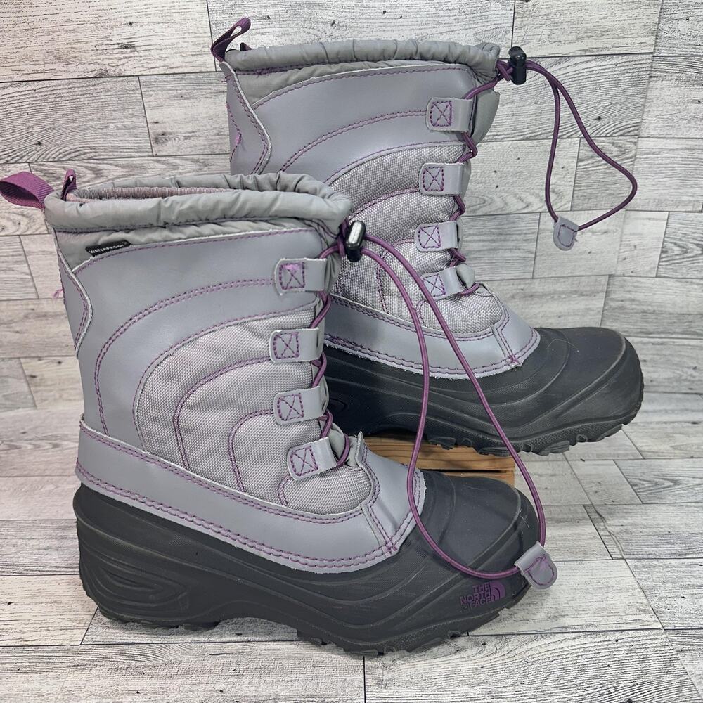 The North Face Snow Boots Youth Size 5 Gray Waterproof Insulated Winter NF0A2T5P
